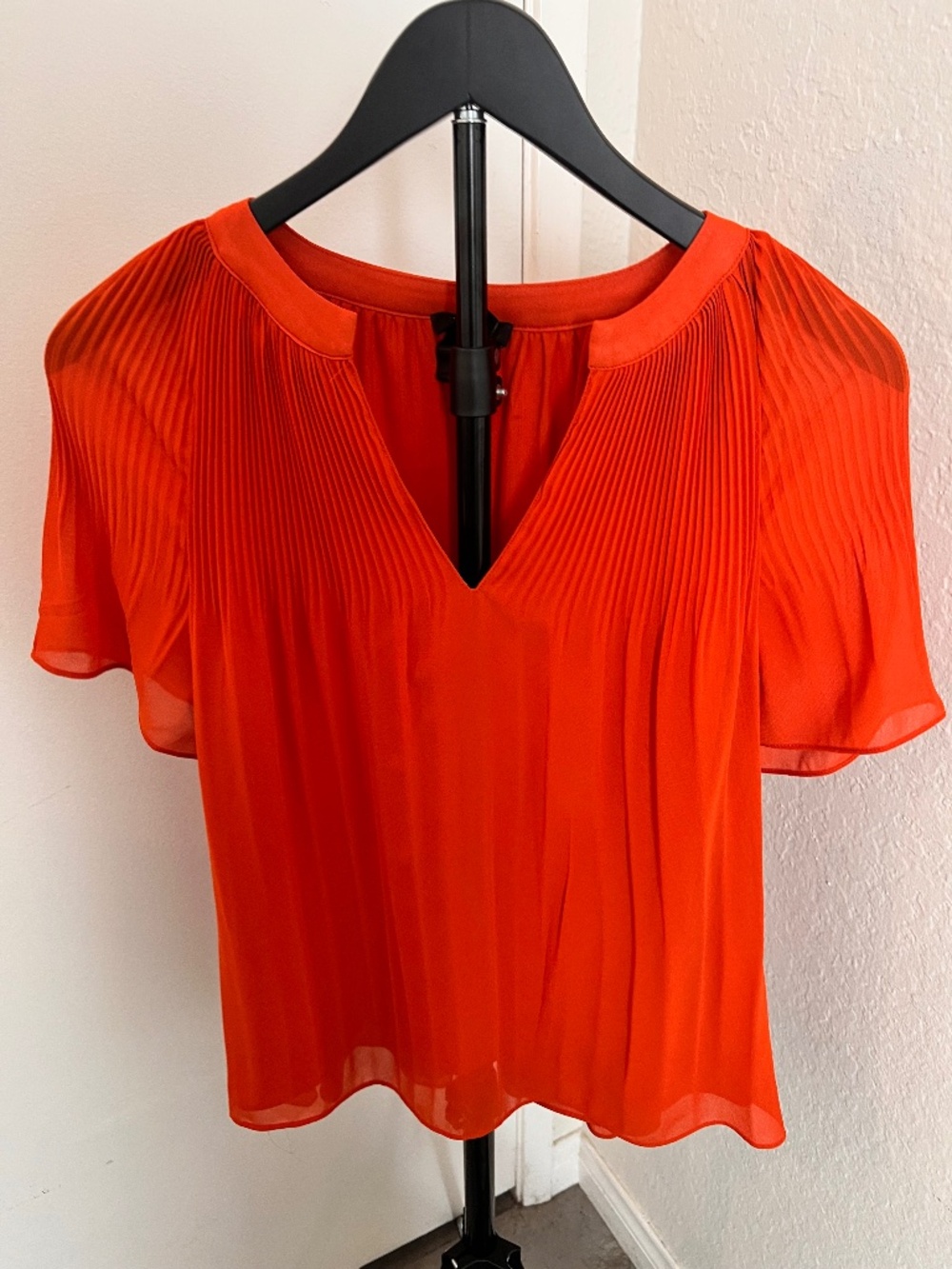 Halogen Smocked Lined Blouse in Pumpkin | Size Medium